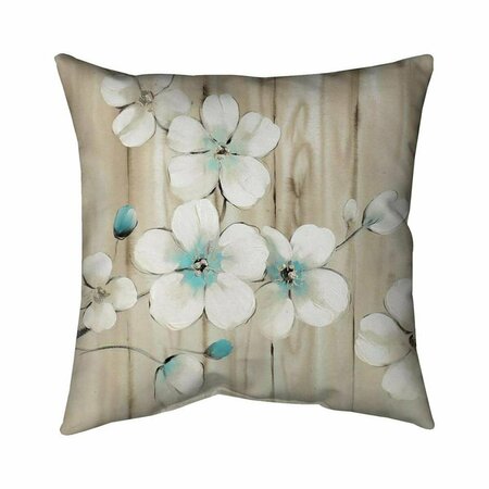 BEGIN HOME DECOR 26 x 26 in. Cherry Blossom In White-Double Sided Print Indoor Pillow 5541-2626-FL84